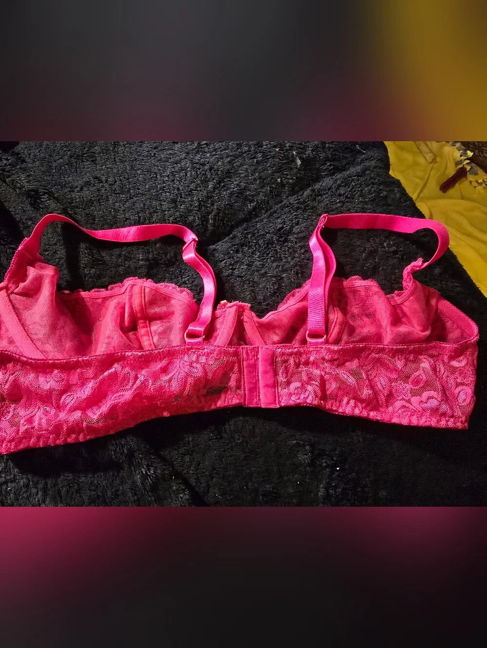 Dreamgirl Women's Size 42 Neon Pink Lace Underwire Unlined Sheer Balconette Bra!